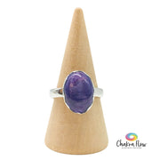 Charoite Sterling Silver Ring Size 7.75