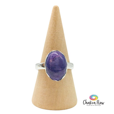 Charoite Sterling Silver Ring Size 7.75