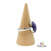 Charoite Sterling Silver Ring Size 7.75 Side View