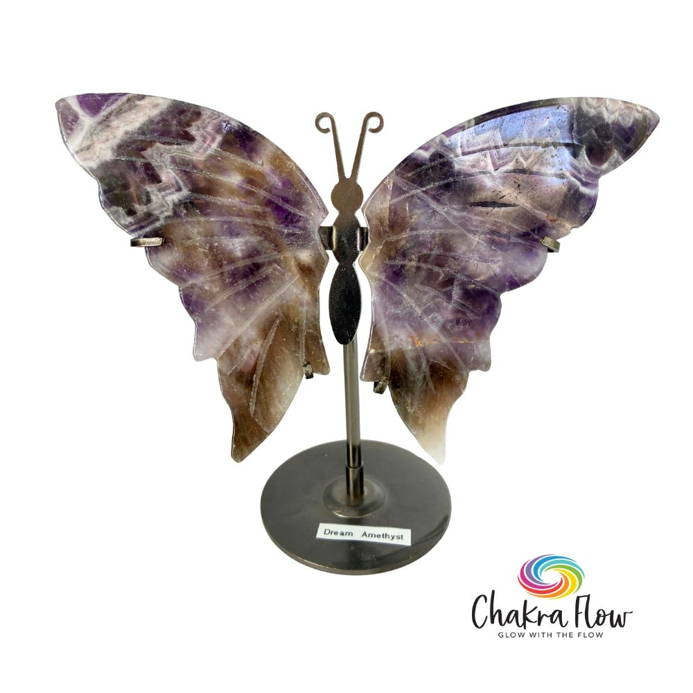 Chevron (Dream) Amethyst on Metal Stand