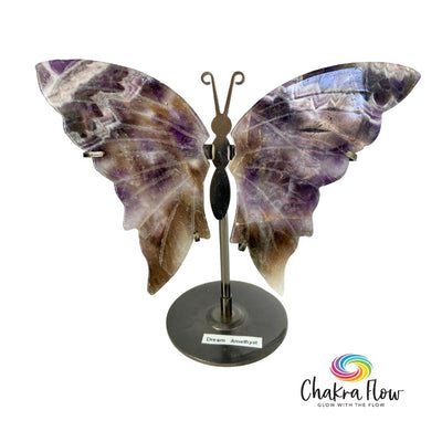 Chevron (Dream) Amethyst on Metal Stand