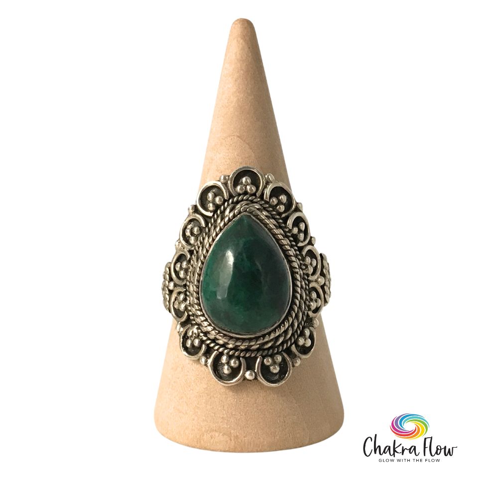 Chrysocolla Sterling Silver Ring Size 8.5