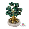 Chrysocolla Gem Tree on White Onyx Base