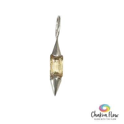 Faceted Citrine Sterling Silver Pendant With Chain