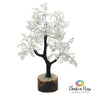 Clear Quartz Gem Tree on Wood Base