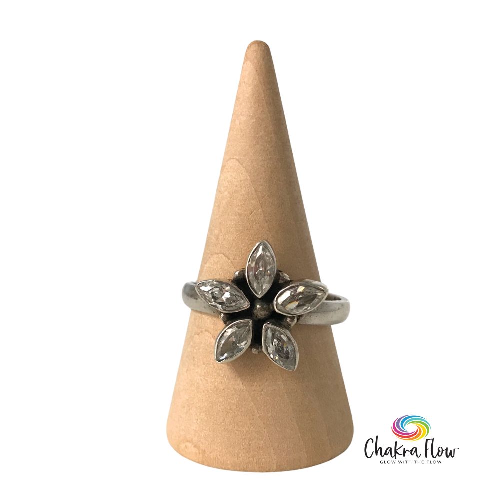 Clear Quartz Sterling Silver Ring Size 8.5
