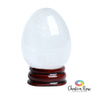Clear Quartz Egg & Wood Stand