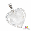 Clear Quartz Heart Sterling Silver Pendant