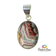 Crazy Lace Agate Sterling Silver Pendant