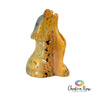 Crazy Lace Agate Wolf Figurine
