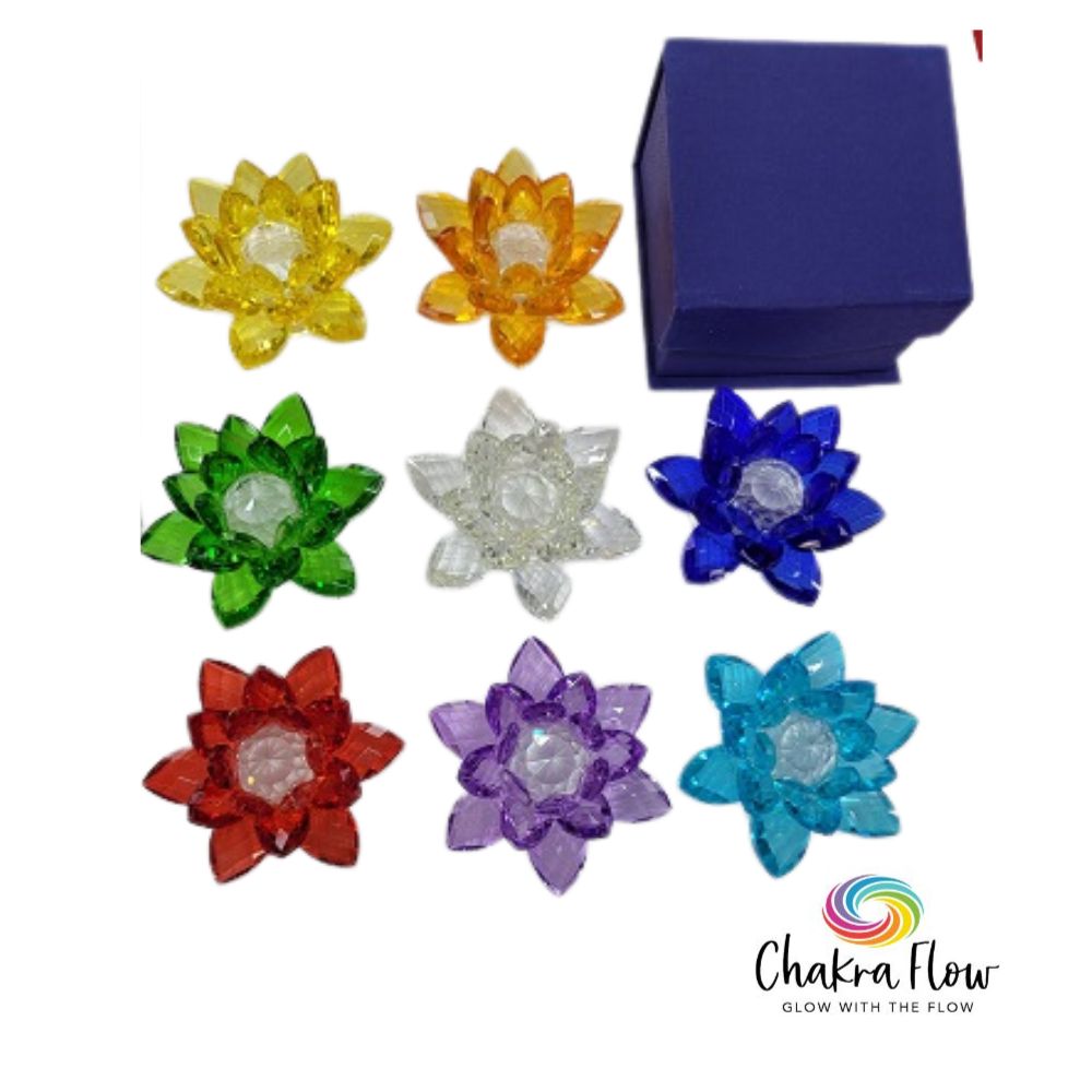 Crystal Lotus Flowers with Spheres