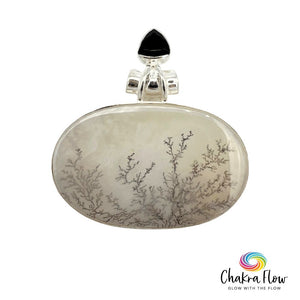 Dendritic Agate Sterling Silver Pendant