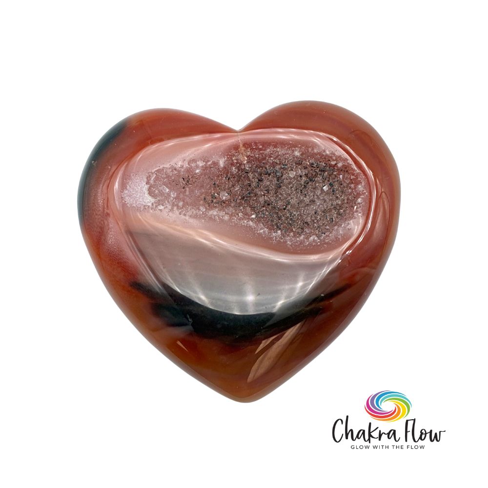Carnelian Druzy Heart