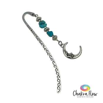 Dyed Howlite & Moon Bookmark