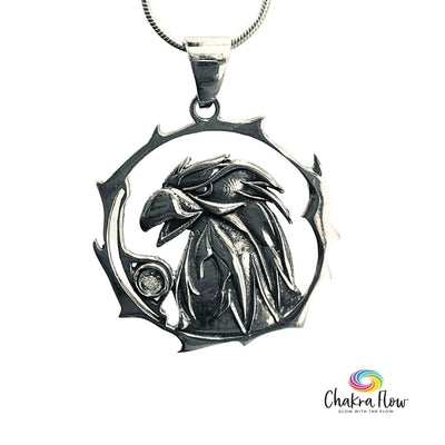 Eagle & Citrine Sterling Silver Pendant
