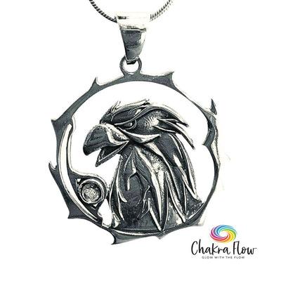 Eagle & Citrine Sterling Silver Pendant