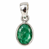 Faceted Emerald Sterling Silver Pendant