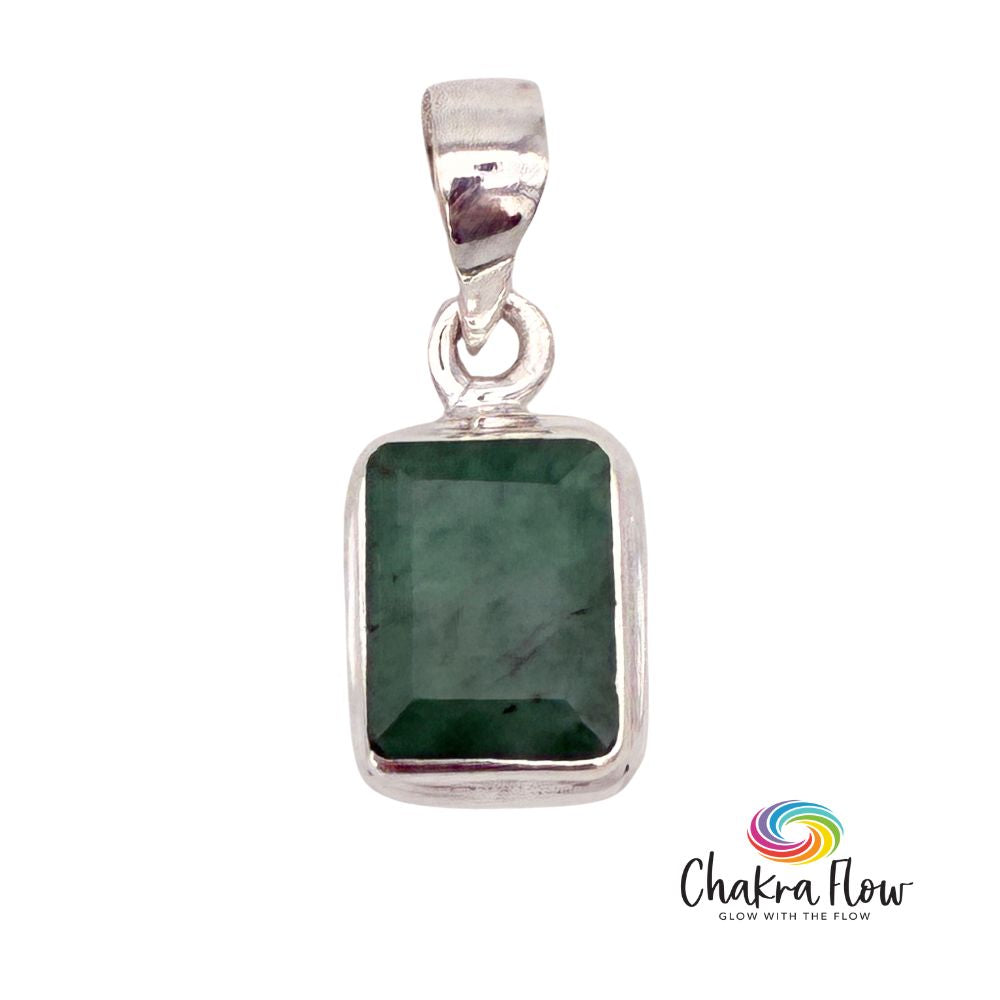 Emerald Sterling Silver Pendant