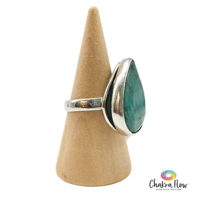 Emerald Sterling Silver Ring Size 7