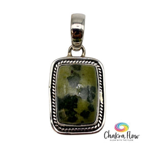 Epidote Sterling Silver Pendant