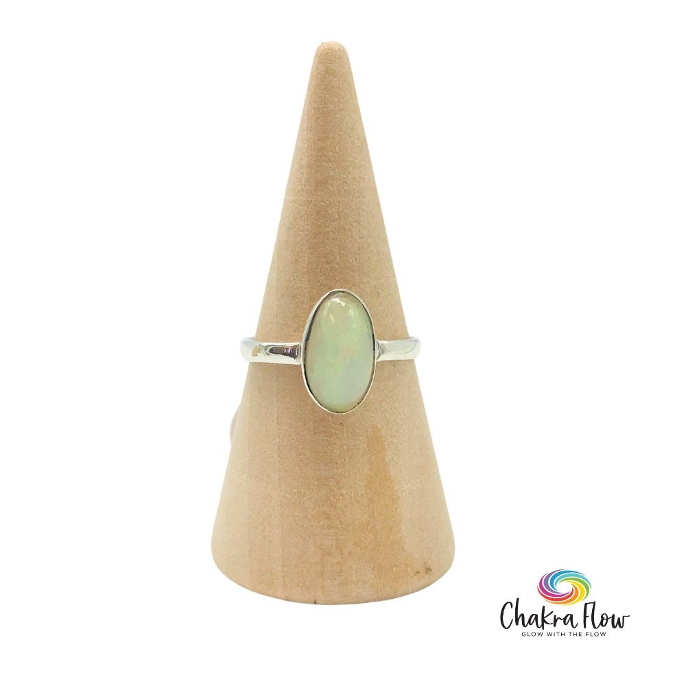 Ethiopean Opal Sterling Silver Ring Size 5.5