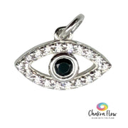 Evil Eye Cubic Zirconia Sterling Silver Pendant
