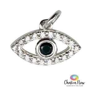 Evil Eye Cubic Zirconia Sterling Silver Pendant