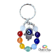 Evil Eye Hamsa Chakra Keychain