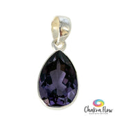 Faceted Alexandrite Teardrop Sterling Silver Pendant