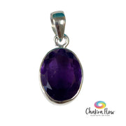 Faceted Amethyst Sterling Silver Pendant