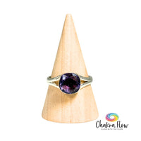 Faceted Amethyst Sterling Silver Ring