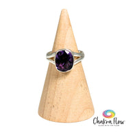 Faceted Amethyst Sterling Silver Ring