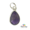 Faceted Amethyst Teardrop Sterling Silver Pendant