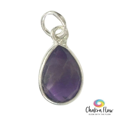 Faceted Amethyst Teardrop Sterling Silver Pendant
