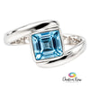 Blue Topaz Sterling Silver Ring Size 8