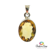 Faceted Citrine Sterling Silver Pendant