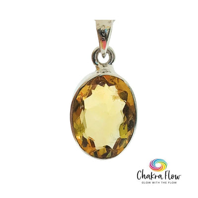 Faceted Citrine Sterling Silver Pendant