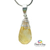 Faceted Citrine Wire Wrapped Sterling Silver Pendant