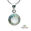 Faceted Round Clear Quartz Sterling Silver Pendant