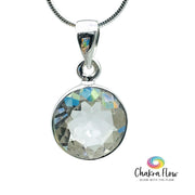 Faceted Round Clear Quartz Sterling Silver Pendant