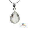 Faceted Teardrop Clear Quartz Sterling Silver Pendant