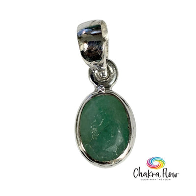 Faceted Emerald Sterling Silver Pendant