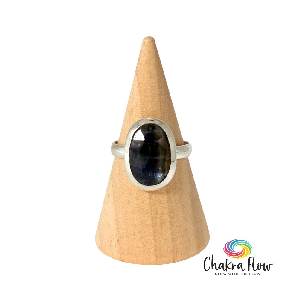 Faceted Blue Kyanite Sterling Silver Ring