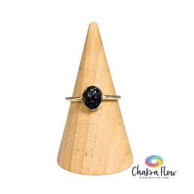 Faceted Lapis Lazuli Sterling Silver Stackable Ring