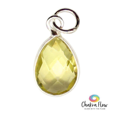 Faceted Lemon Quartz Teardrop Sterling Silver Pendant