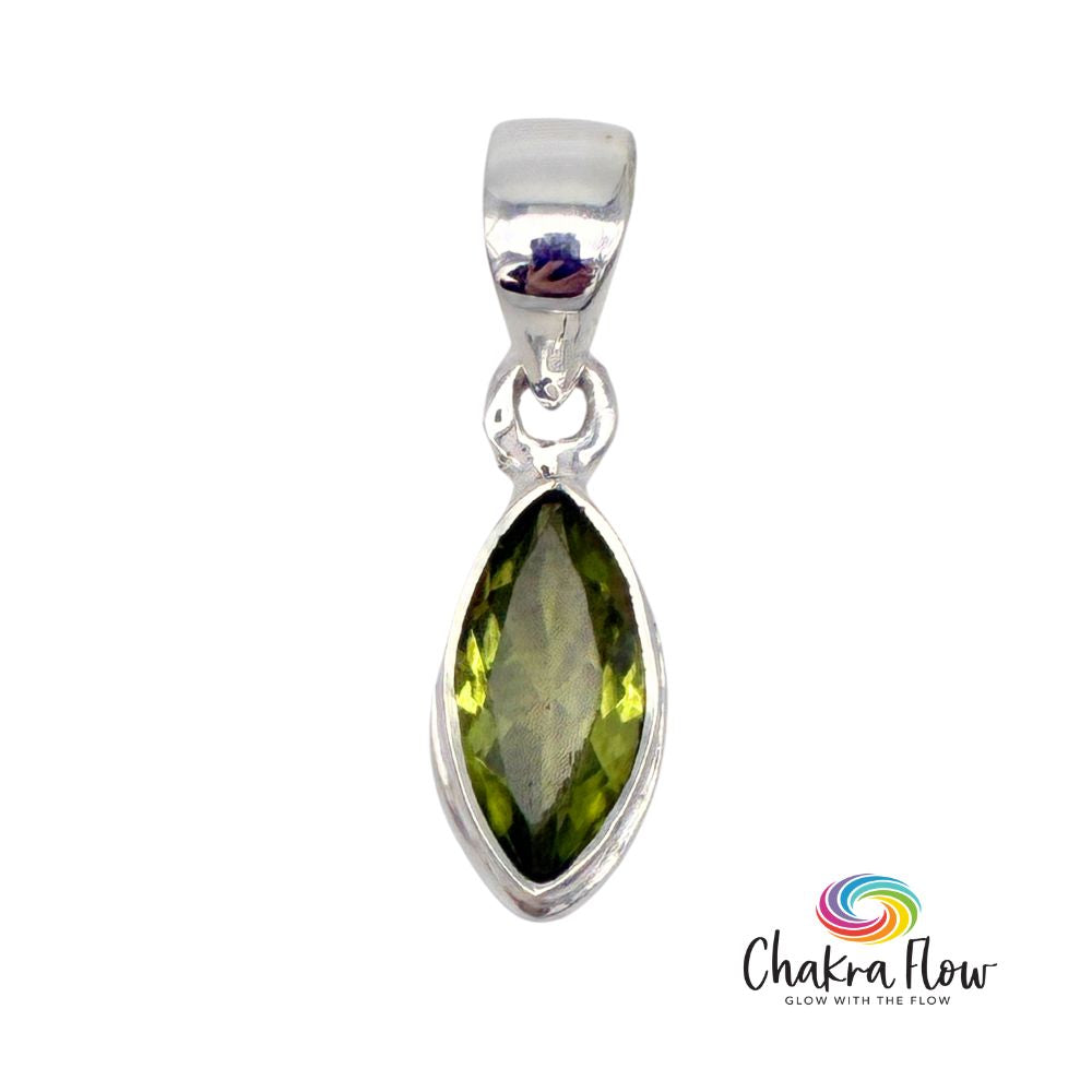 Faceted Peridot Sterling Silver Pendant