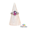Faceted Pink Garnet Sterling Silver Ring