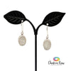 Faceted Oval Rainbow Moonstone Sterling Silver Earrings