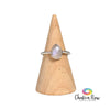Faceted Rainbow Moonstone Sterling Silver Stackable Ring