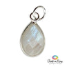 Faceted Rainbow Moonstone Teardrop Sterling Silver Pendant